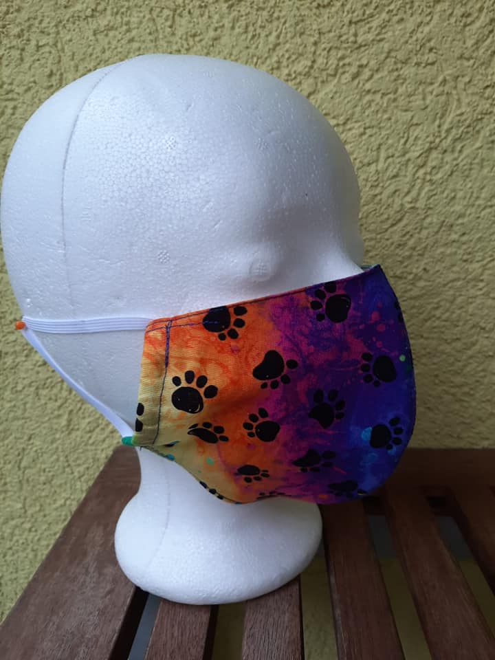 Maske Regenbogen Pfoten