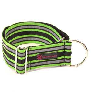 Zugstopp Halsband Martingale verstellbar (5cm breit, Neon) - Sofadogwear